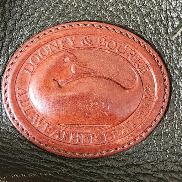 READ CONDITION Dooney & Bourke vintage Teton green leather drawstring tote bag - Picture 4 of 16